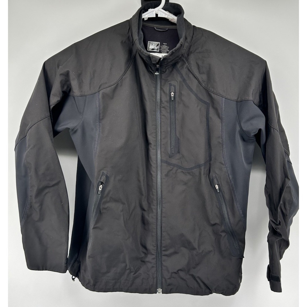 REI Equinox Softshell Jacket Fleece Lining Long Sleeve Black Men's Large
